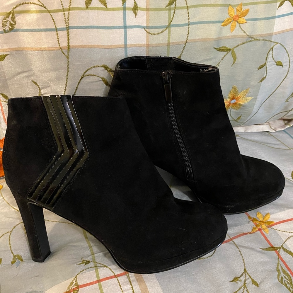 Black suede ankle boots